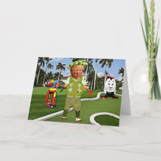 Carte Funny Trump Birthday Card - Golf