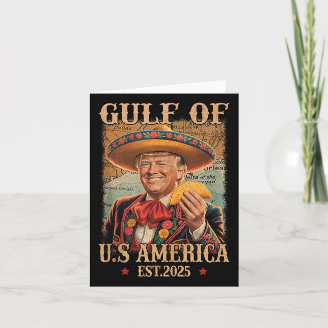 Carte Funny Trump Chemise Amériques Golfe Est 2025 Trump (Devant)