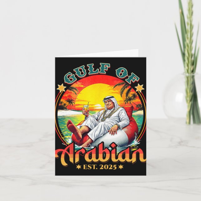 Carte Funny Trump Chemise Golfe De L'Arabe Est 2025 Funn (Devant)