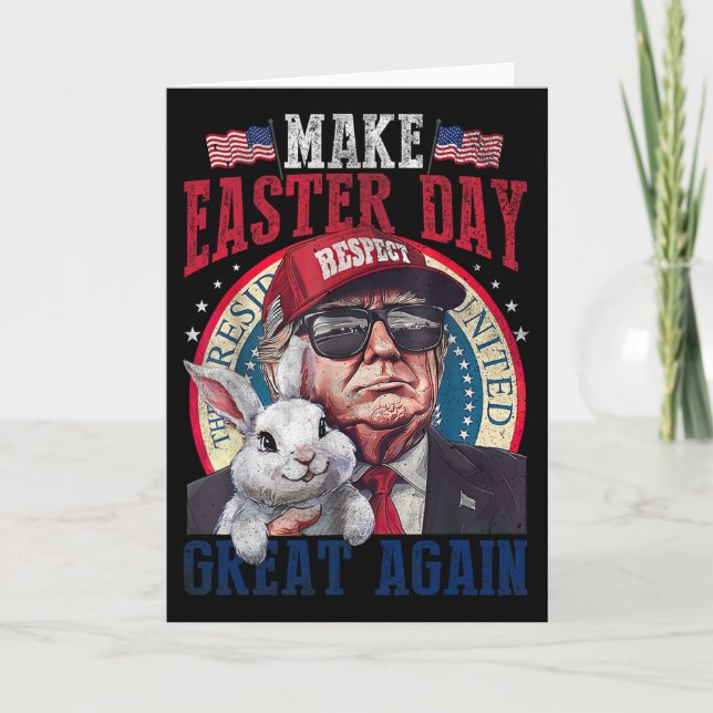 Carte Funny Trump Make Easter Great Again Bunny Hunt Egg (Devant)