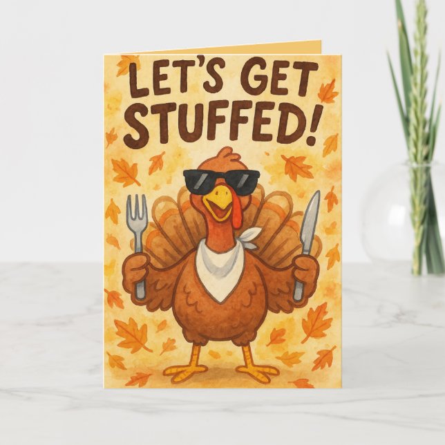Carte Funny Turkey Day Card – Hilarious Thanksgiving Hum (Devant)