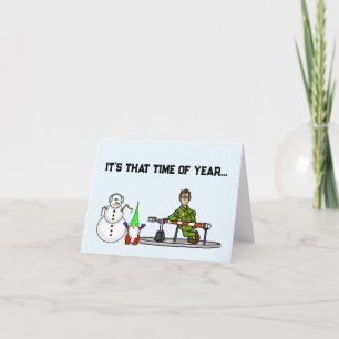 Carte Funny U.S. Border Patrol Snowman et Gnome Card