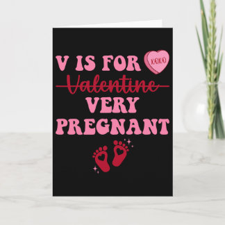 Carte Funny V Is For Very Pregnant Gender Reveal Valenti