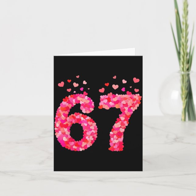 Carte Funny Valentine 6 7 Meme Boy Six Seven Hearts Gen  (Devant)