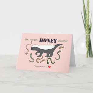 Carte Funny Valentine Honey Badger Badass Je t'aime