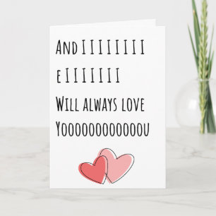 Carte Funny Valentine Je t'aimerai toujours plié