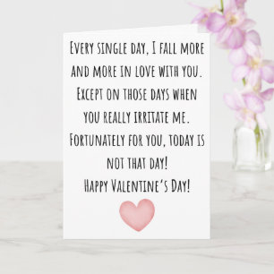 Carte Funny Valentine Je tombe plus amoureux de toi