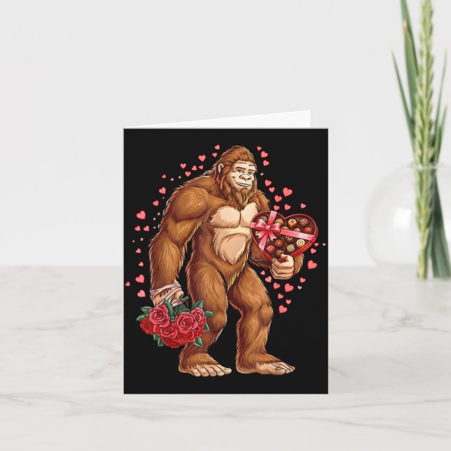 Carte Funny Valentines Day Bigfoot Heart Love Sasquatch  (Devant)