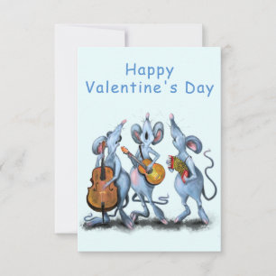Carte Funny Valentine's Day Card Romantic Musical Mouse