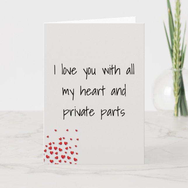 Carte Funny Valentine's day Love you Private Parts (Devant)