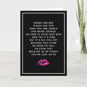 Carte Funny Valentines petit ami rupture poème sarcastiq