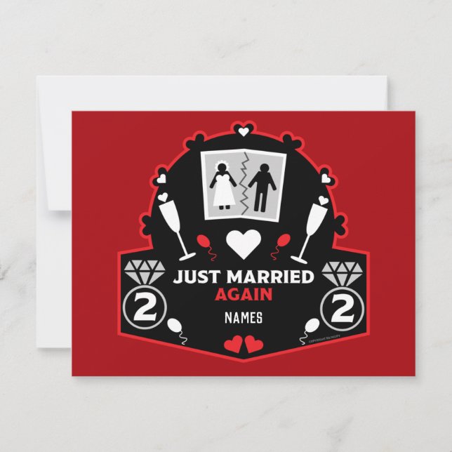 Carte Funny vient de se marier à nouveau mug (Devant)