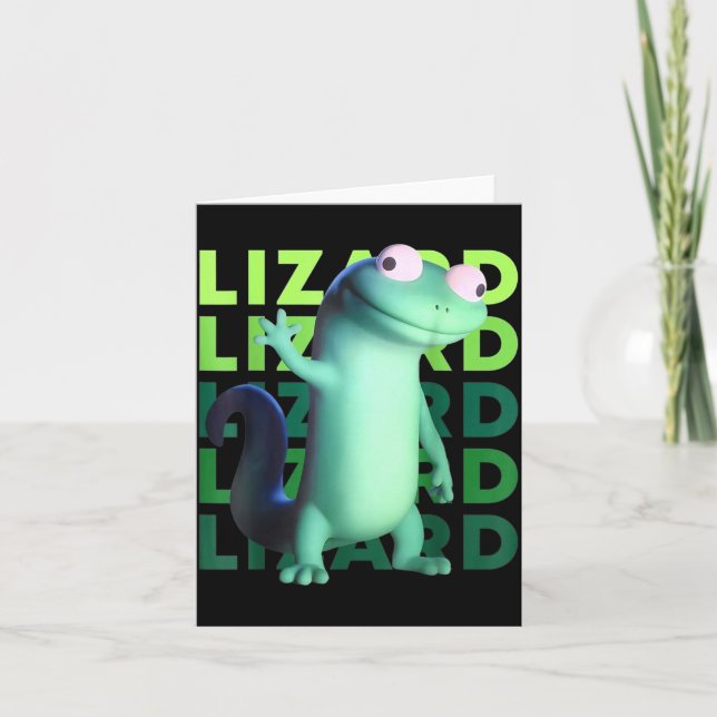 Carte Funny Weirore Lizard Meme _ 3d Surreal Animal  (Devant)