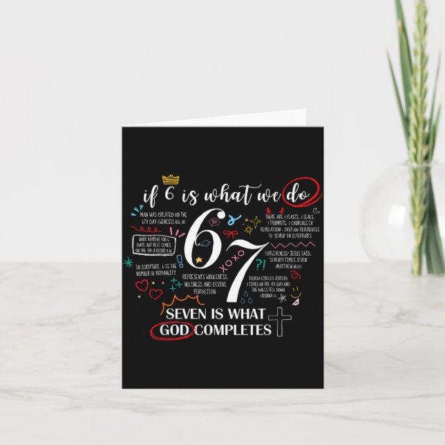 Carte Funny What God Completes 6 7 Meme Jesus Christian  (Devant)