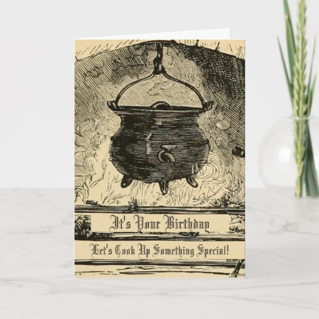Carte Funny Witches Cauldron Anniversaire (Devant)
