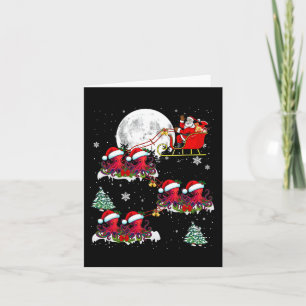 Carte Funny Xmas Éclairage Arbre Père Noël équitation Oc