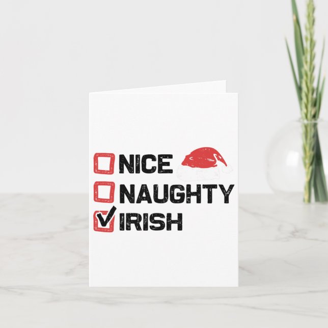 Carte Funny Xmas Père Noël Nice Naughty Irish Christmas  (Devant)