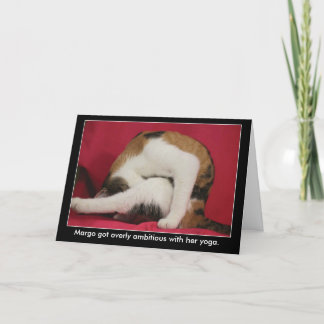 Carte Funny Yoga Cat Birthday