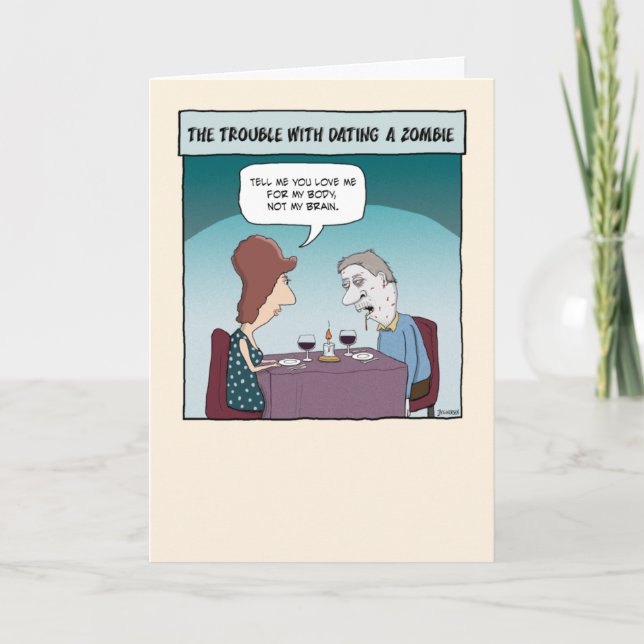 Carte Funny Zombie et son amie Love (Devant)