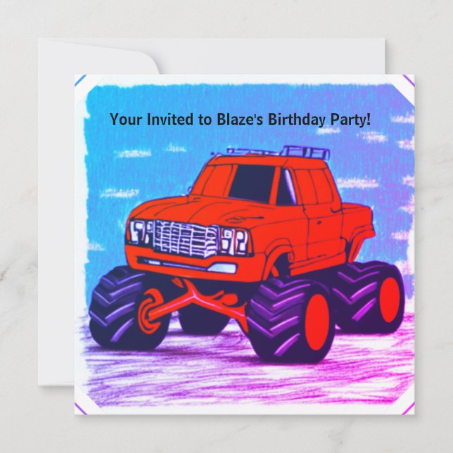 Carte Furie Blazing Personnalisable : Le Camion Monster  (Devant)