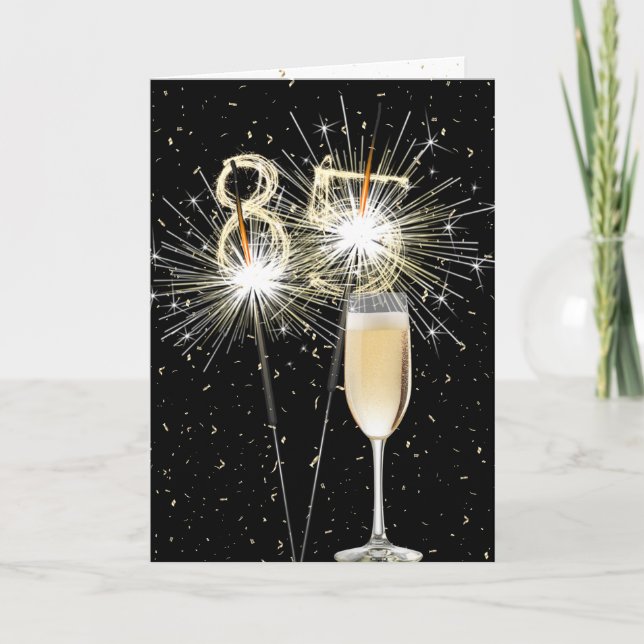 Carte Fusées pour 85e anniversaire avec du vin blanc (Devant)