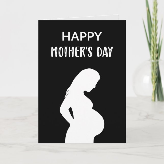 Carte Futur Bébé Maman enceinte Bonne Fête des Mères (Devant)