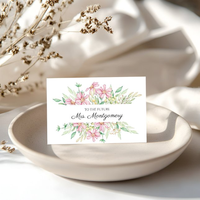 Carte Futur Mme Fête des mariées Floral Félicitations (Créateur téléchargé)