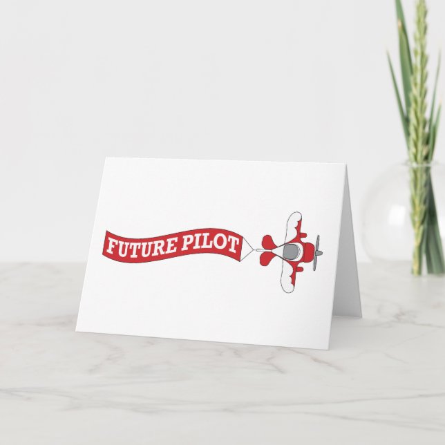 Carte Futur pilote - Avion avec bannière (Devant)