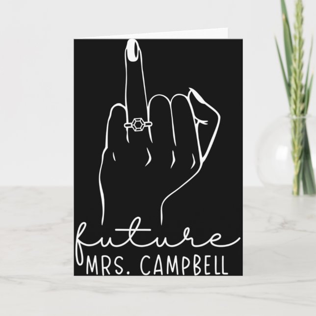 Carte Future Mrs. Campbell New Bridal To Be Fiance Bache (Devant)