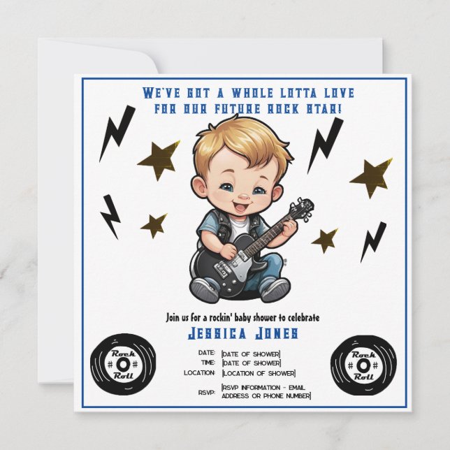 Carte Future Rock Star Rock N Roll Bay Douche (Devant)