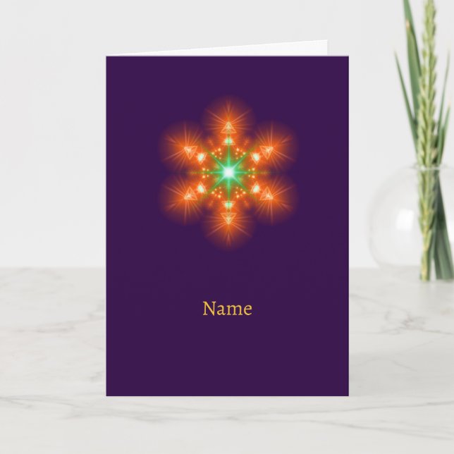 Carte Futuristic Neon Glow Flower Graphic (Devant)