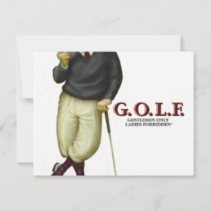 CARTE G.O.L.F. GENTLEMEN SEULS LES DAMES INTERDITES