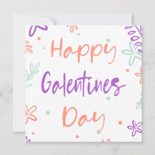 Carte Gal Pals Joyeux Galentines Jour Valentines Fleurs