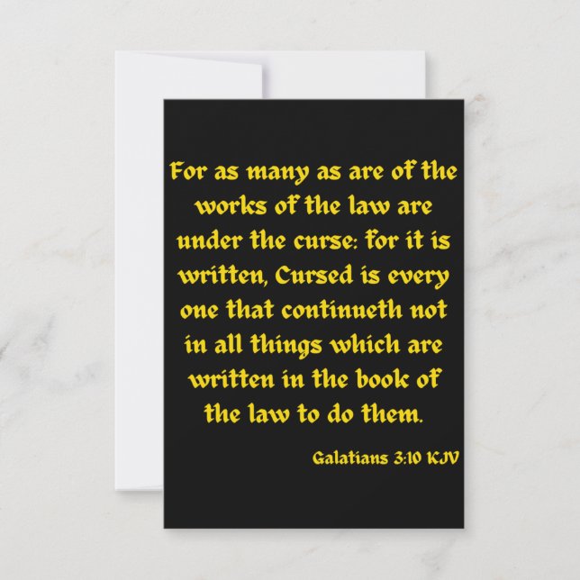 Carte Galates 3:10 KJV Bible Verse Flat Salutation (Devant)