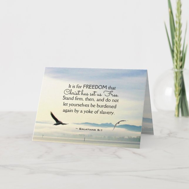 Carte Galates 5:1 Pour la liberté Le Christ nous a libér (Devant)