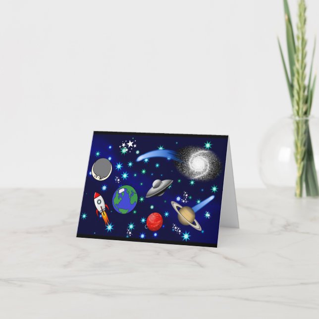 Carte Galaxy Universe - Planètes, Étoiles, Comètes, Rock (Devant)