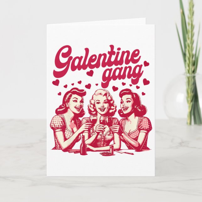Carte Galentine Gang Gal Pals Valentine Group Friendship (Devant)