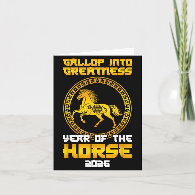 Carte Gallop Into Greatness Year Of The Horse 2026 New Y (Devant)
