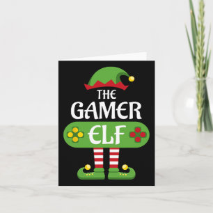 Carte Gamer Elf Christmas Famille du groupe de jumelage