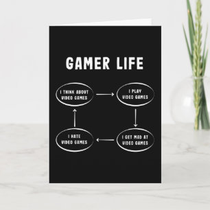 Carte Gamer Life Funny Jeu Vidéo Jeu cadeau