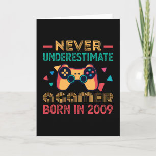 Carte Gamer Né en 2009 Anniversaire Gaming Gift Retro