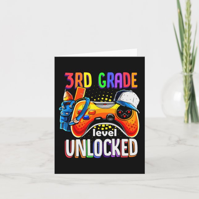 Carte Gamer Retour À L'École Gamepad 3e Niveau Troisième (Devant)