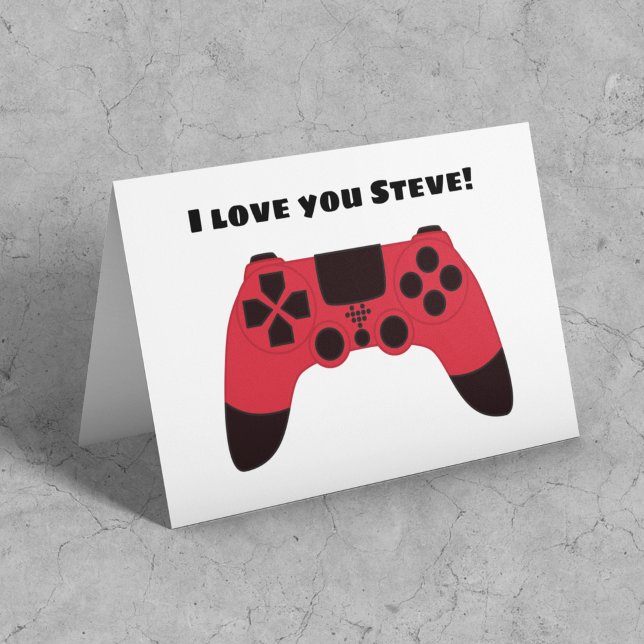 Carte Gamer Valentines Jour I Love You Nom du jeu (Créateur téléchargé)
