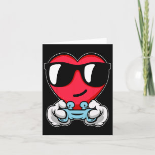 Carte Gamer Valentines Jour mignon contrôleur de jeu vid