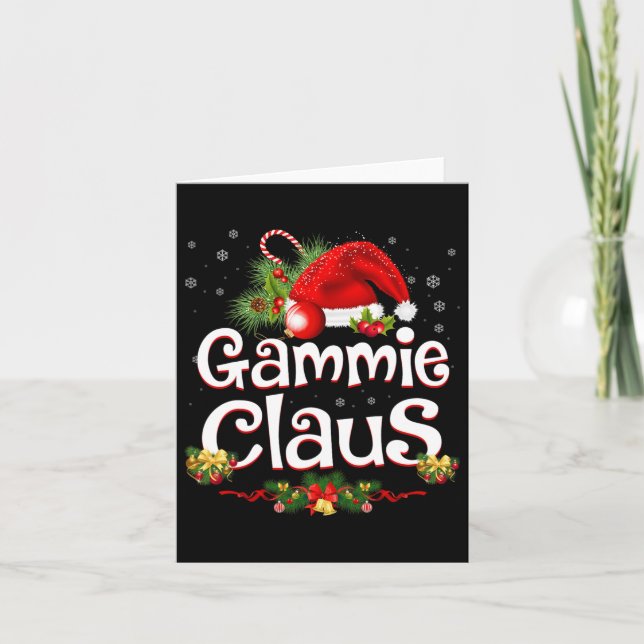 Carte Gammie Claus Père Noël Pajama de Noël Famille Matc (Devant)