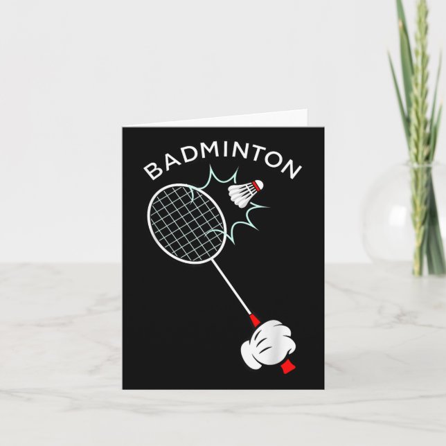 Carte Gant de dessin animé de badminton Service  (Devant)