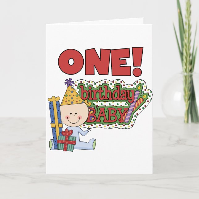 Carte Garçon Anniversaire Bébé 1er Anniversaire Tshirts  (Devant)