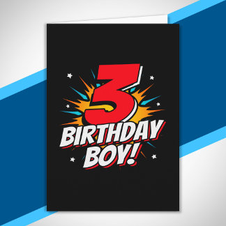 Carte Garçon d'anniversaire Super-héros - 3 Ans - 3ème A