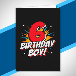Carte Garçon d'anniversaire Super-héros - 6 ans - 6ème a