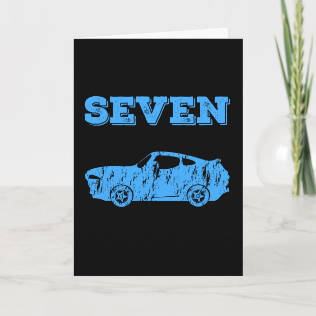 Carte Garçon de 7 ans 7e anniversaire Muscle Car (Devant)